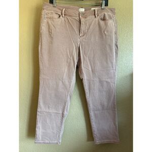 J Jill Denim Authentic Fit Slim Ankle 14P Pink